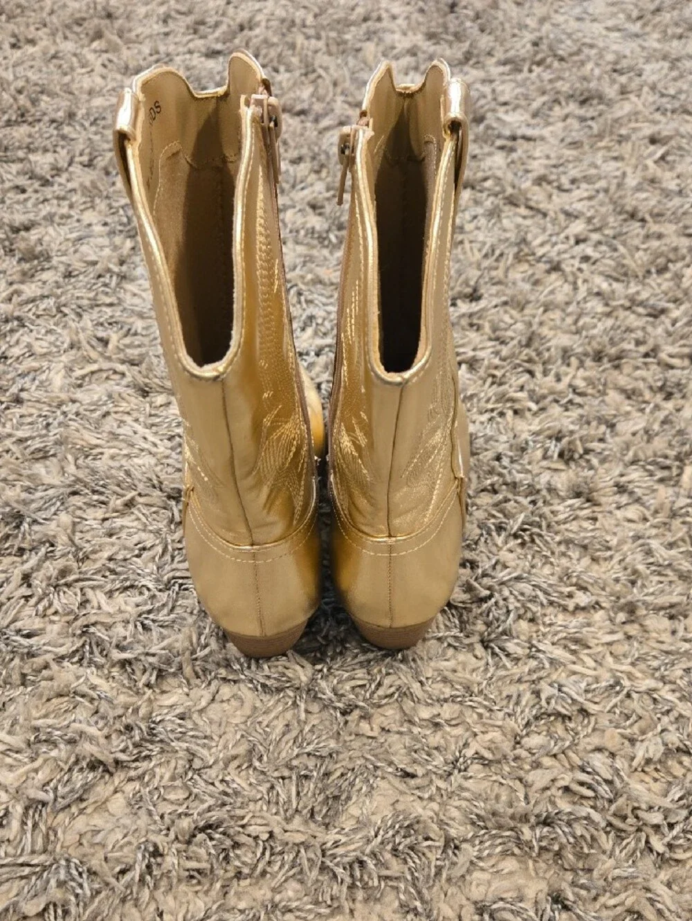 Jellypop Girls Metallic Gold Western Boots